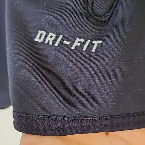 Nike Mens Dri Fit Track Running Jacket Fleece Lined Black W/Blue Stripe Sz Large - Picture 6 of 11